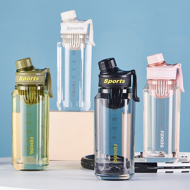 Large Capacity Sports Water Bottle With Mixer Shaker, Portable Leak‑Proof Drinking Bottle For Outdoor & Daily Use