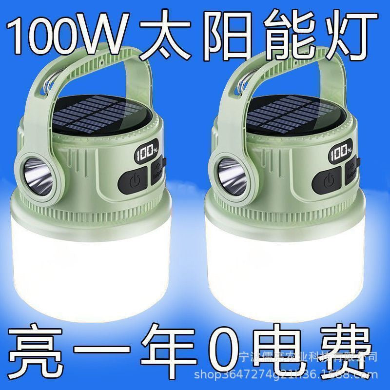 Solar Rechargeable Camping Lantern, Portable LED Emergency Light with Flashlight for Power‑Outage, Church & Outdoor Use