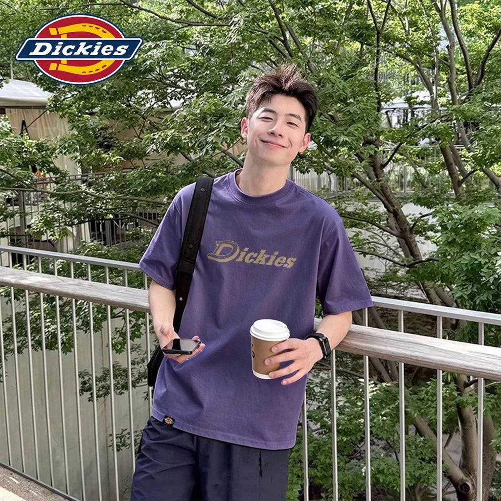Men’s Classic Logo Print Cotton Short‑Sleeve T‑Shirt, Loose Casual Street‑Wear Tee
