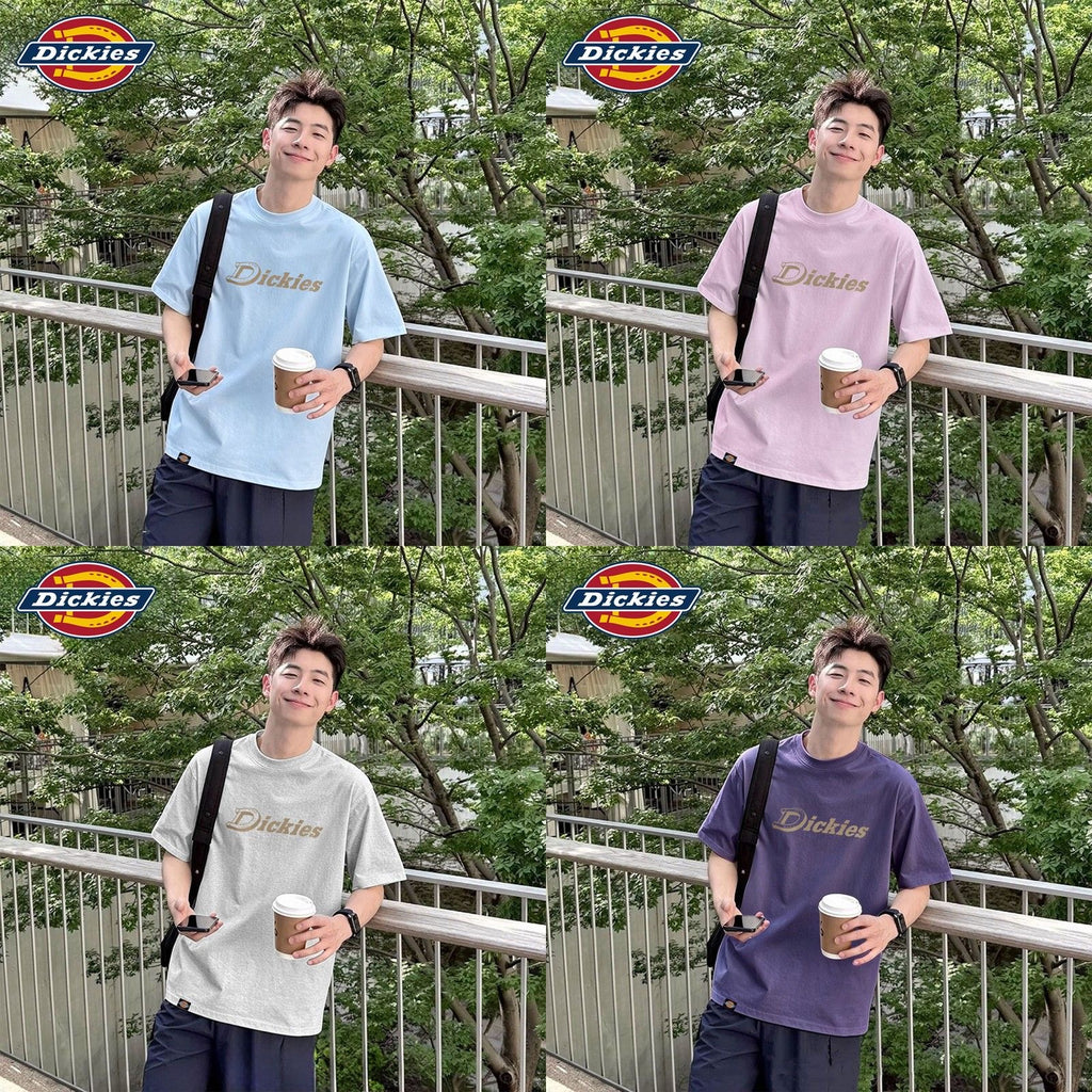Men’s Classic Logo Print Cotton Short‑Sleeve T‑Shirt, Loose Casual Street‑Wear Tee