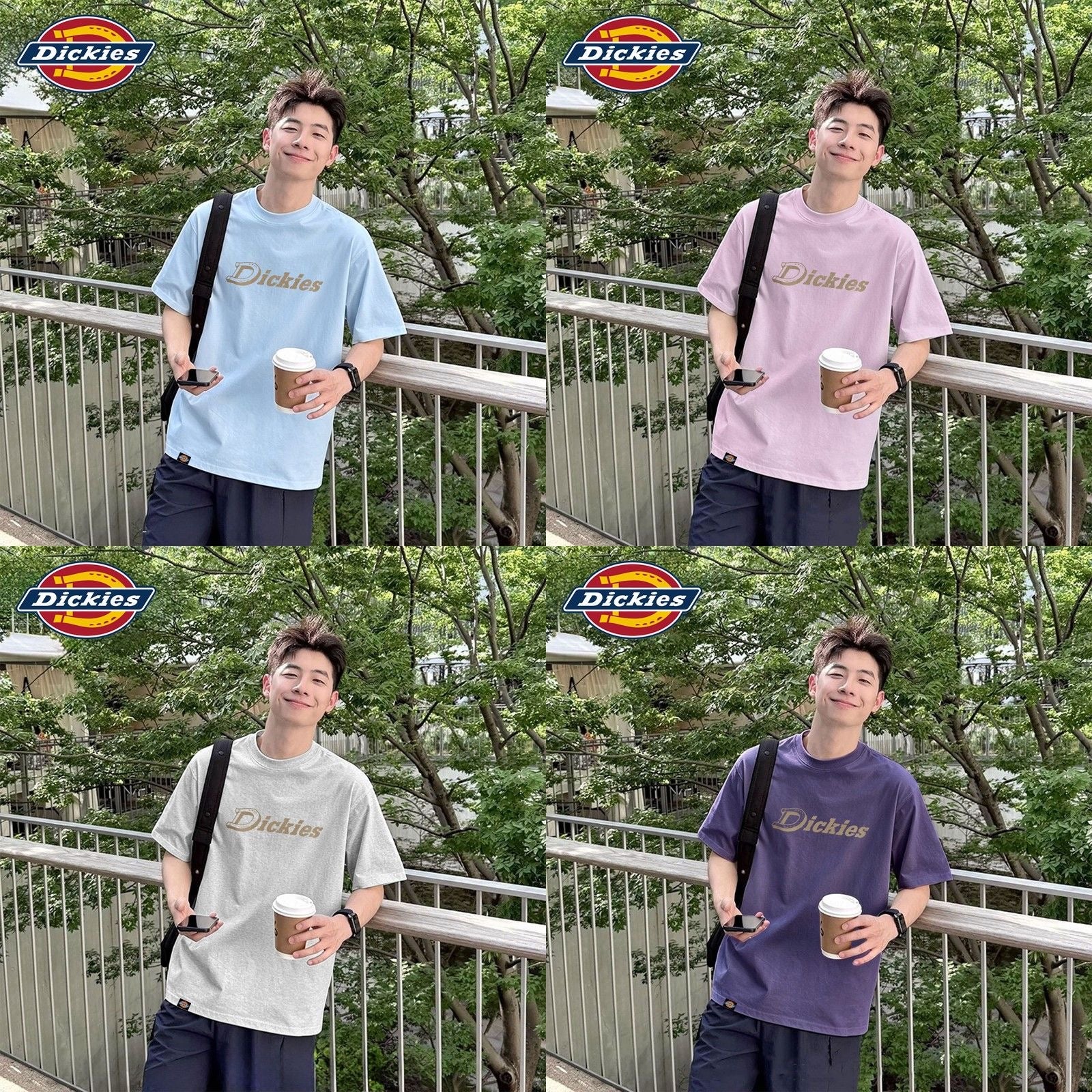 Men’s Classic Logo Print Cotton Short‑Sleeve T‑Shirt, Loose Casual Street‑Wear Tee