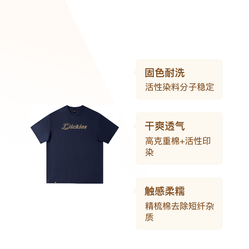 Men’s Classic Logo Print Cotton Short‑Sleeve T‑Shirt, Loose Casual Street‑Wear Tee