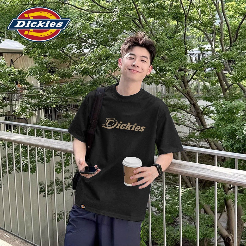 Men’s Classic Logo Print Cotton Short‑Sleeve T‑Shirt, Loose Casual Street‑Wear Tee