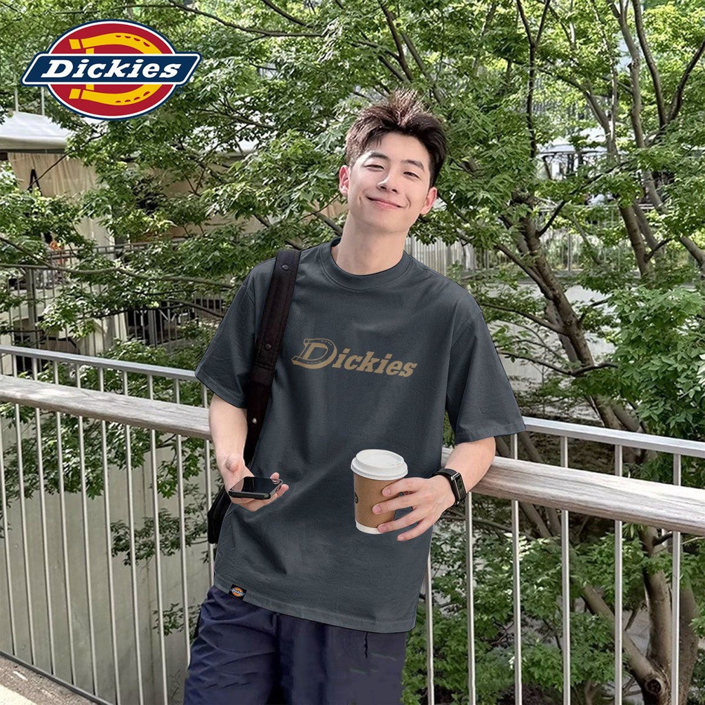 Men’s Classic Logo Print Cotton Short‑Sleeve T‑Shirt, Loose Casual Street‑Wear Tee