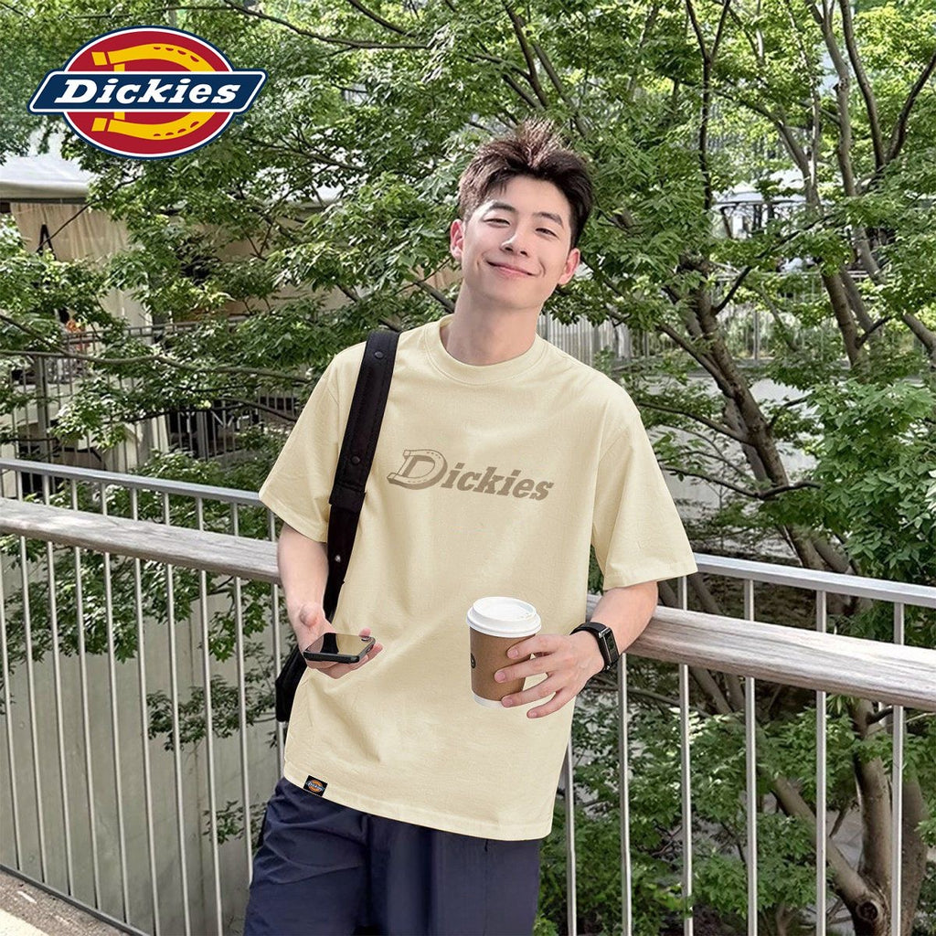 Men’s Classic Logo Print Cotton Short‑Sleeve T‑Shirt, Loose Casual Street‑Wear Tee
