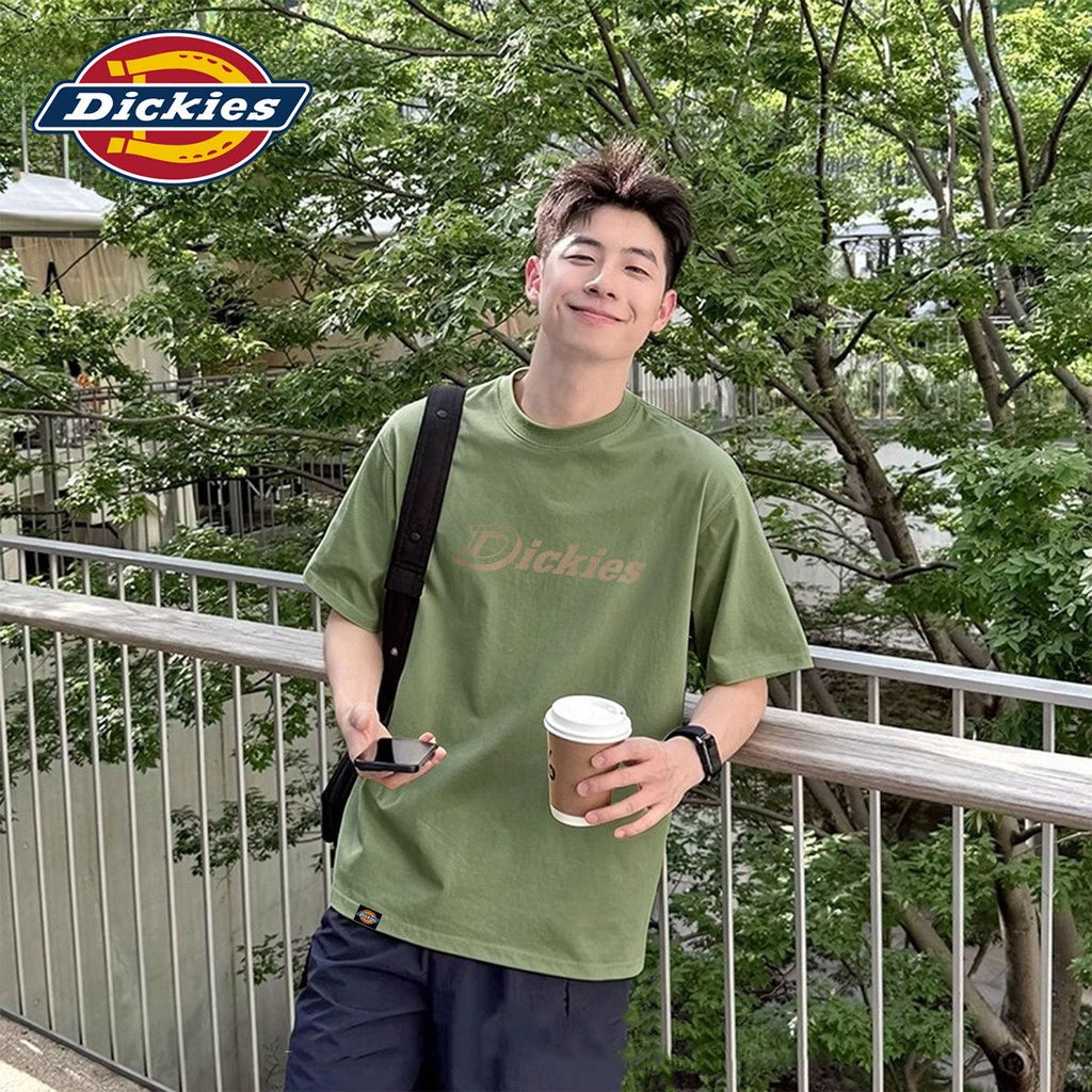 Men’s Classic Logo Print Cotton Short‑Sleeve T‑Shirt, Loose Casual Street‑Wear Tee