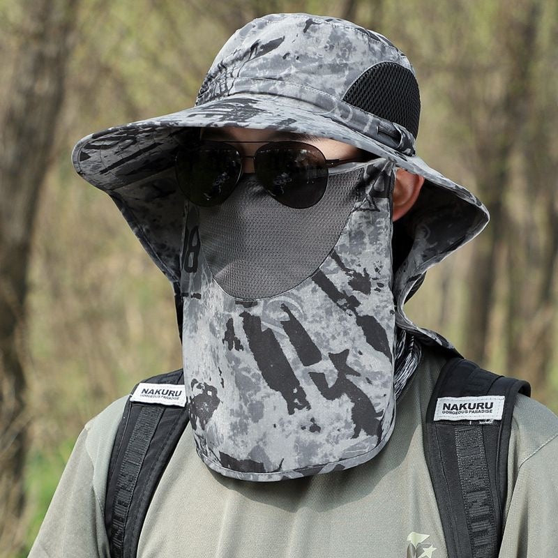 Full Face Neck Flap UV Protection Bucket Hat
