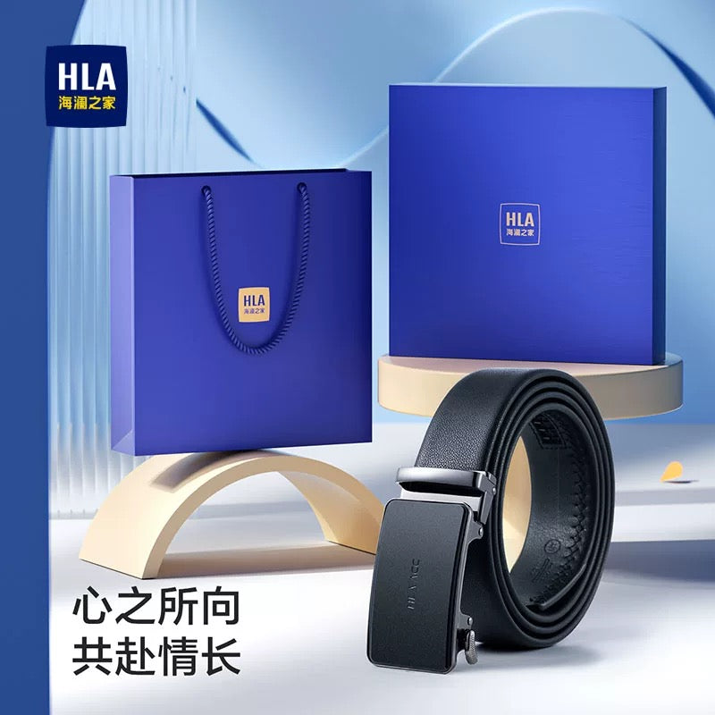 Men Leather Belt, Automatic Buckle Waist Strap With Gift Box Set