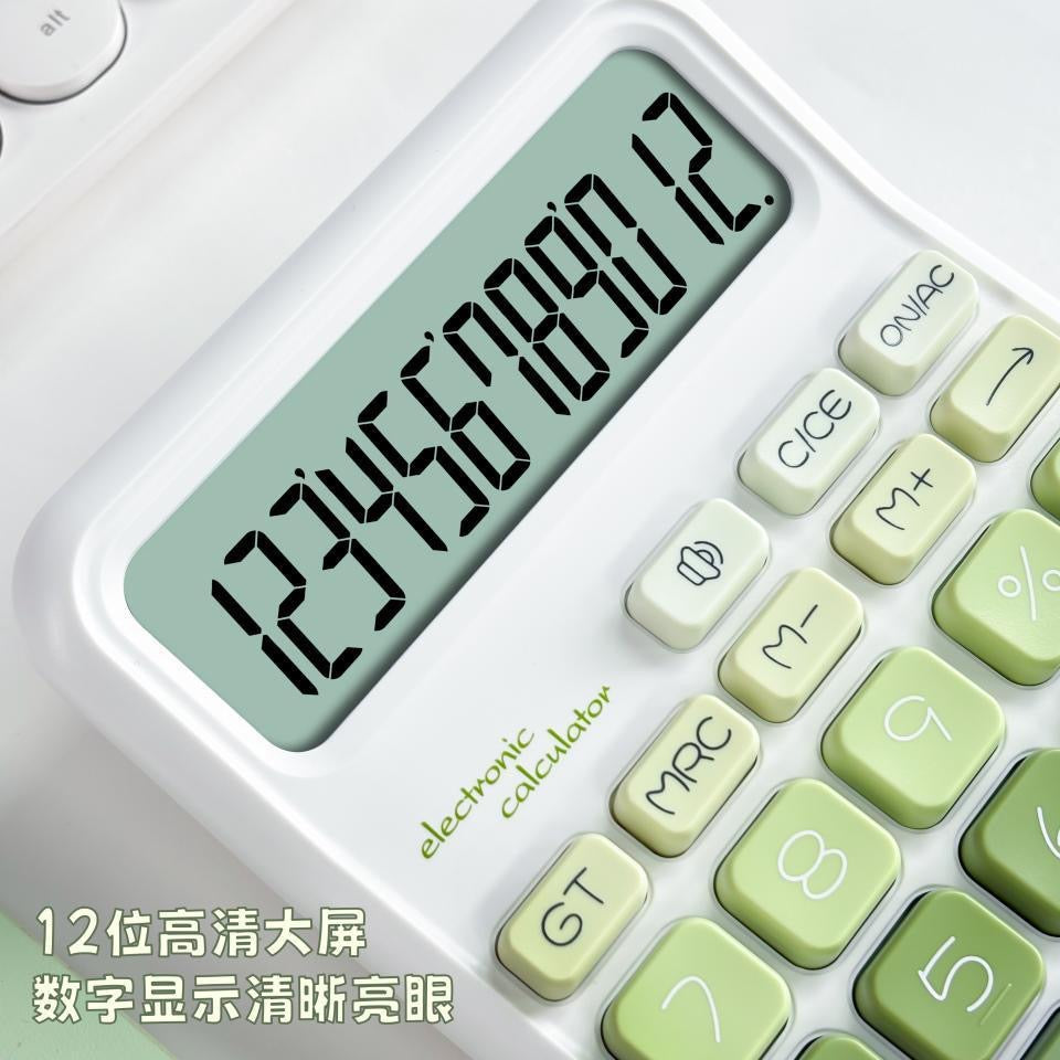Desktop Office Calculator, 12‑Digit Large Display Solar Battery Dual Power Calculator for Home & Business