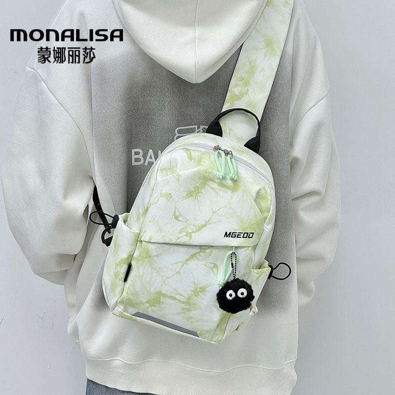 Mini Tie‑Dye Backpack, Convertible Crossbody Shoulder Bag, Lightweight Casual School Daypack for Men Women