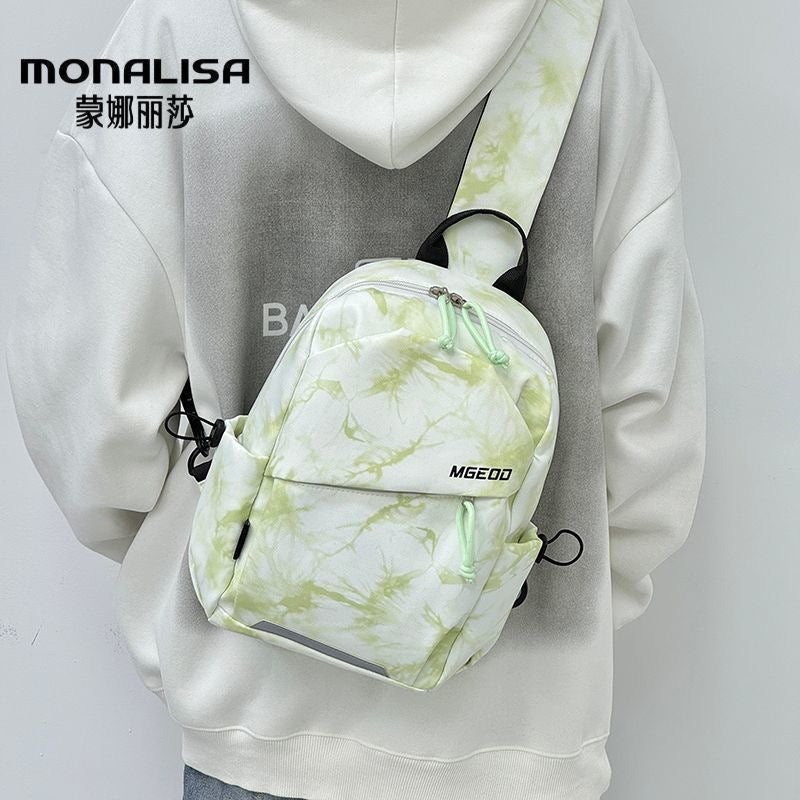 Mini Tie‑Dye Backpack, Convertible Crossbody Shoulder Bag, Lightweight Casual School Daypack for Men Women