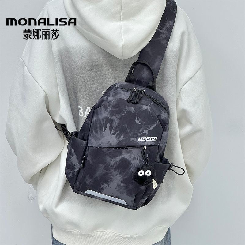 Mini Tie‑Dye Backpack, Convertible Crossbody Shoulder Bag, Lightweight Casual School Daypack for Men Women